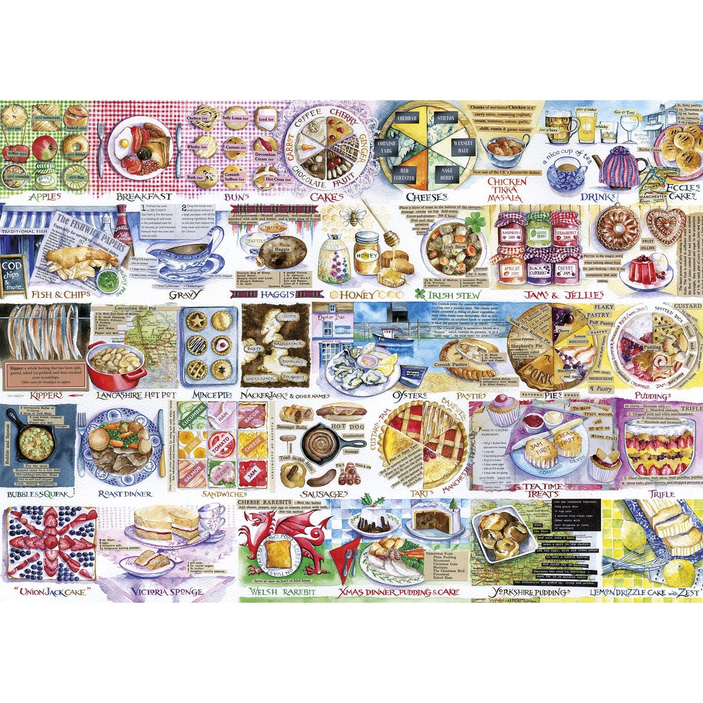 Pork Pies & Puddings 1000 Piece Jigsaw Puzzle - The Great Yorkshire Shop