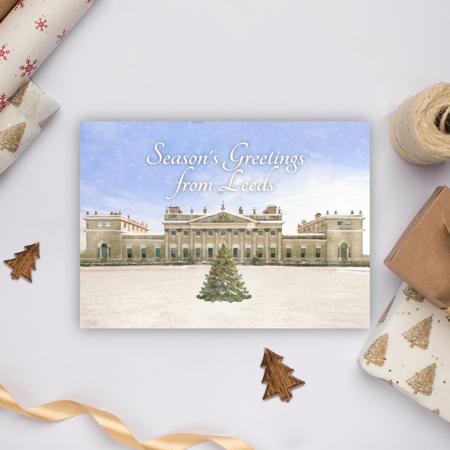 Harewood House Leeds Watercolour Collection Christmas Greeting Card - The Great Yorkshire Shop