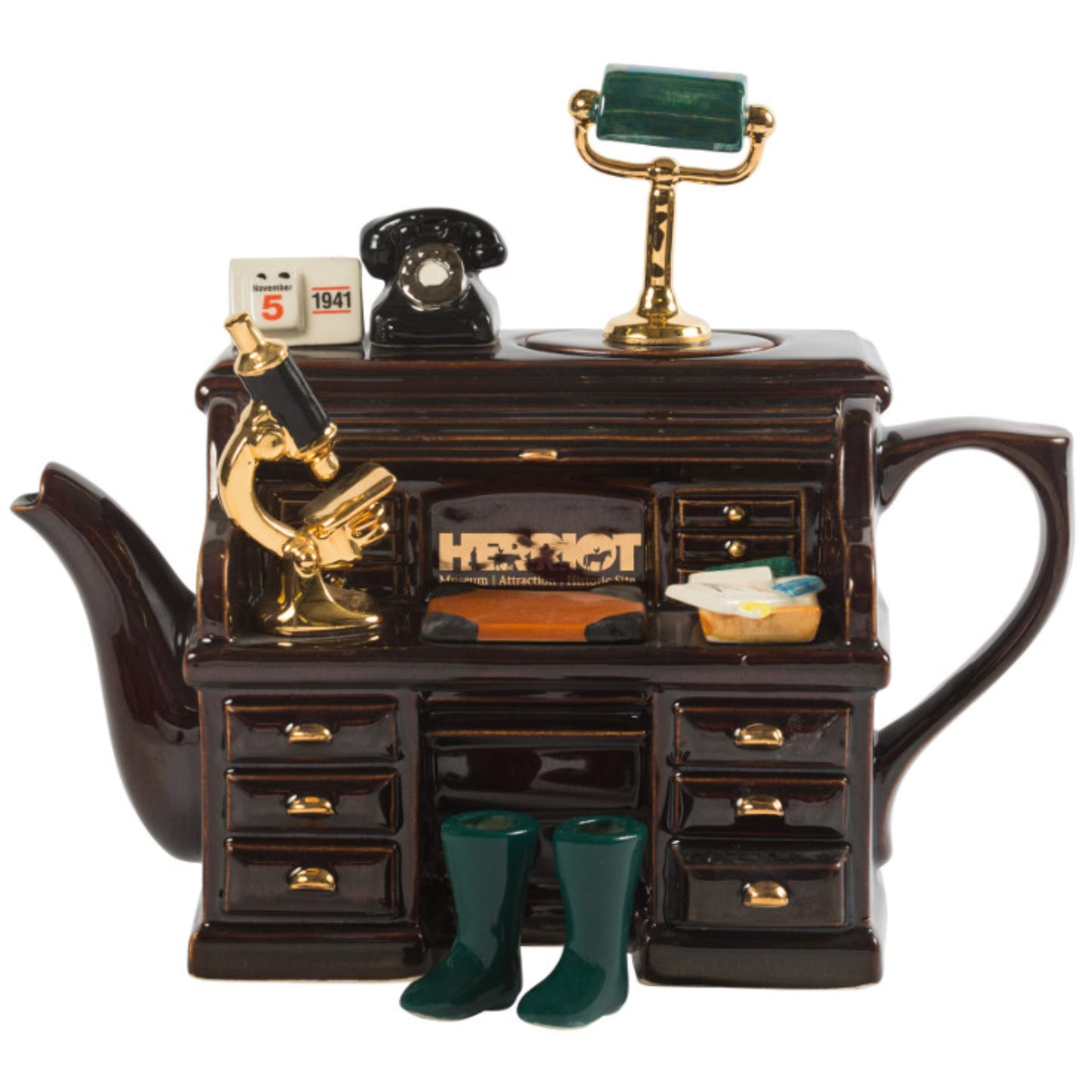 James Herriot Writing Desk Limited Edition Tea Pot - The Great Yorkshire Shop