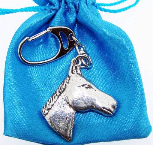 Horse Head 3D Pewter Keyring - The Great Yorkshire Shop