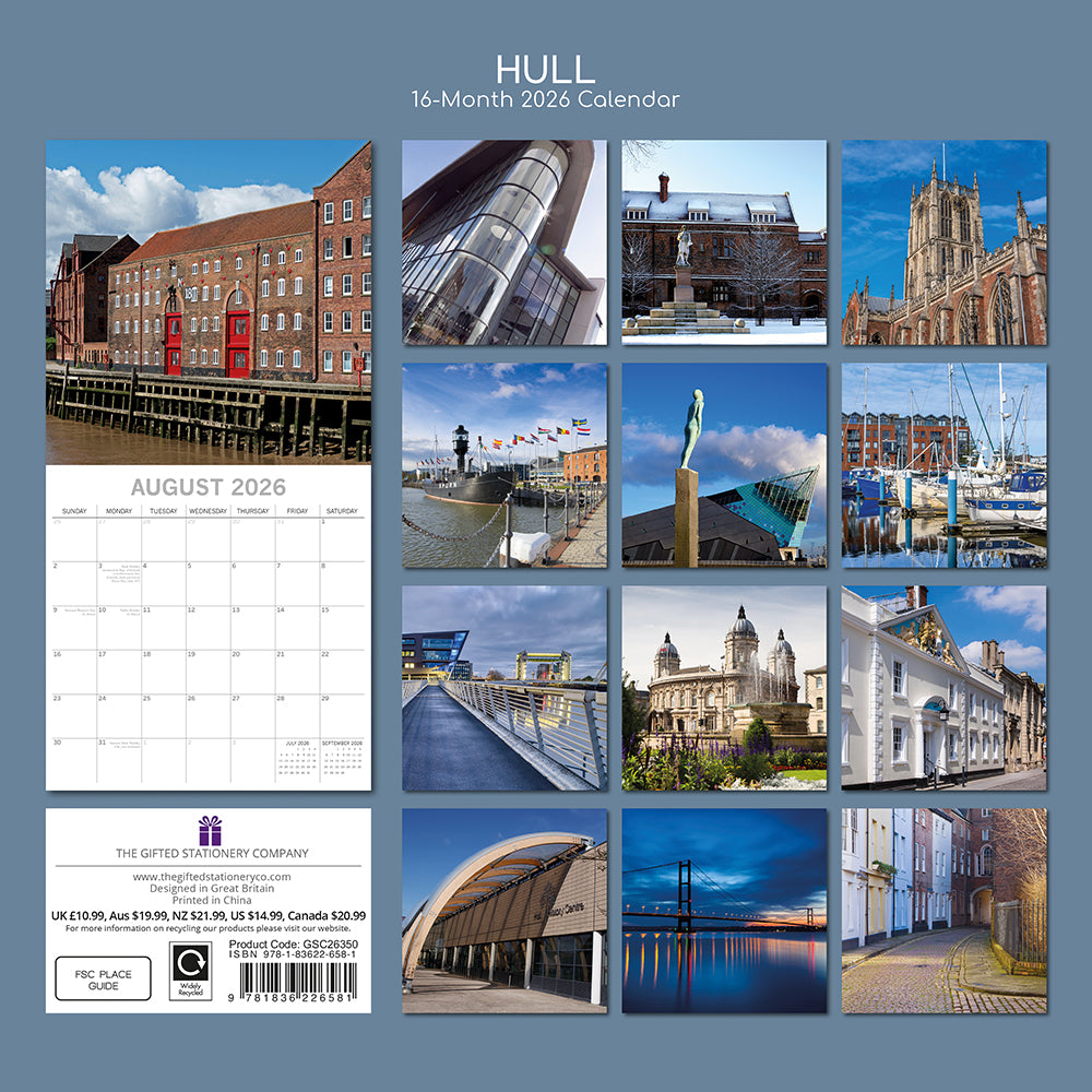 Hull 2026 Square Wall Calendar - The Great Yorkshire Shop
