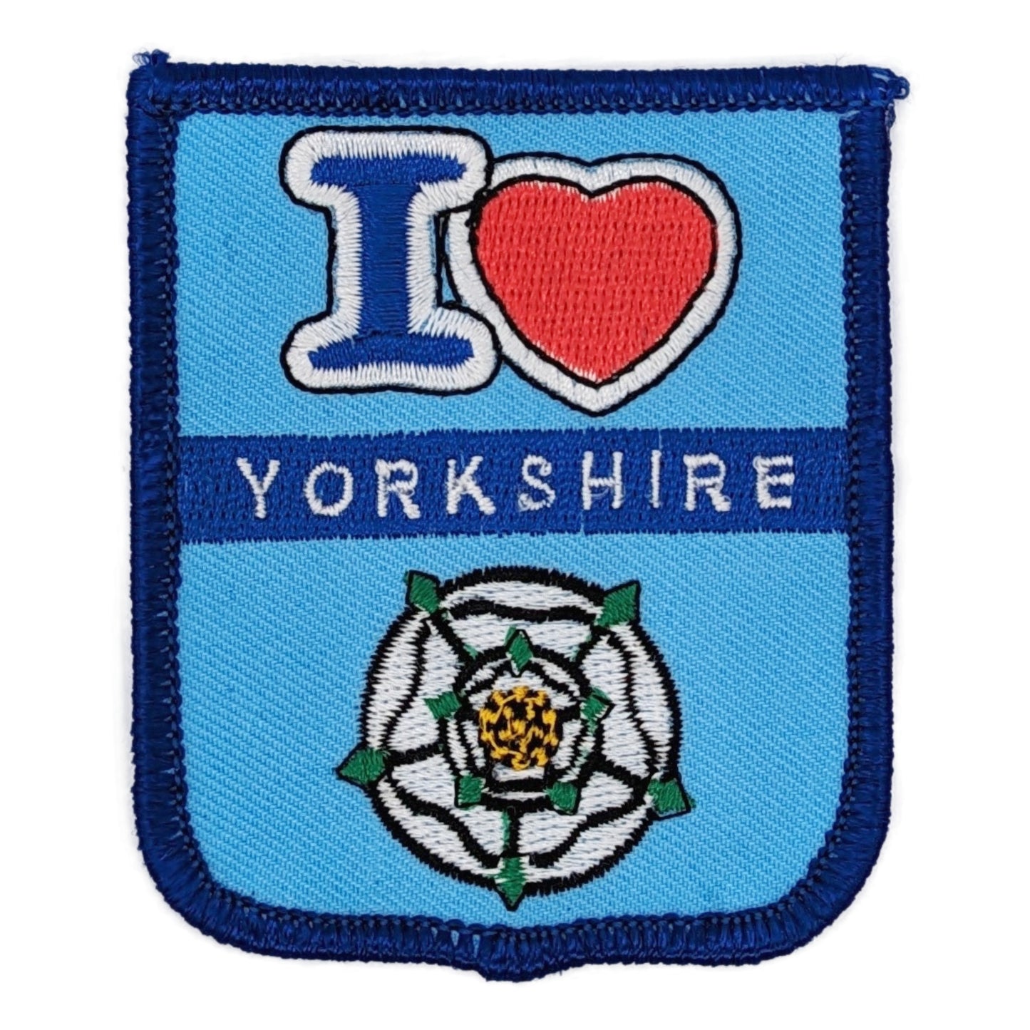I Love Yorkshire White Rose Embroidered Patch Badge - The Great Yorkshire Shop