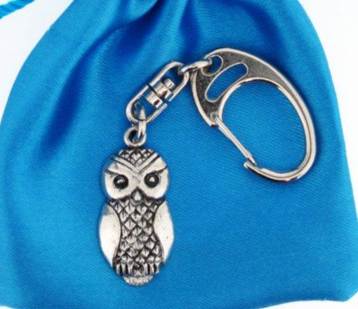 Owl Pewter Keyring - The Great Yorkshire Shop