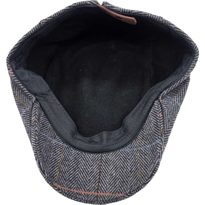 Kids Checked Herringbone Flat Cap