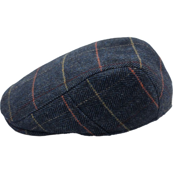 Kids Checked Herringbone Flat Cap