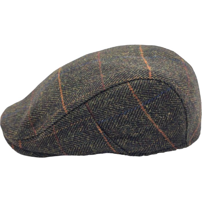 Kids Checked Herringbone Flat Cap