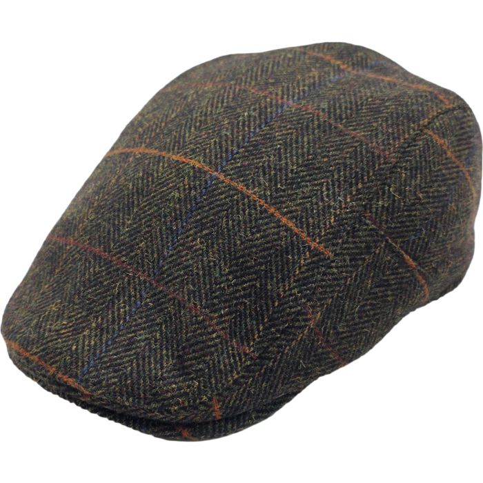 Kids Checked Herringbone Flat Cap