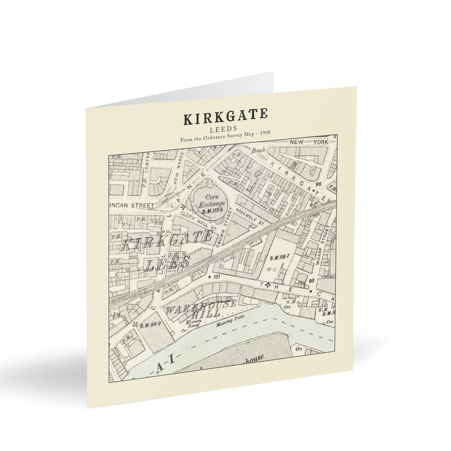 Kirkgate, Leeds Ordnance Survey 1908 Map Card
