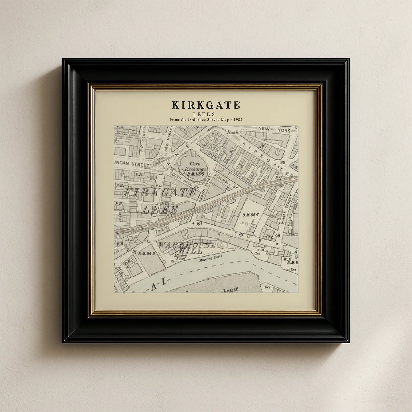 Kirkgate, Leeds Ordnance Survey 1908 Map Card