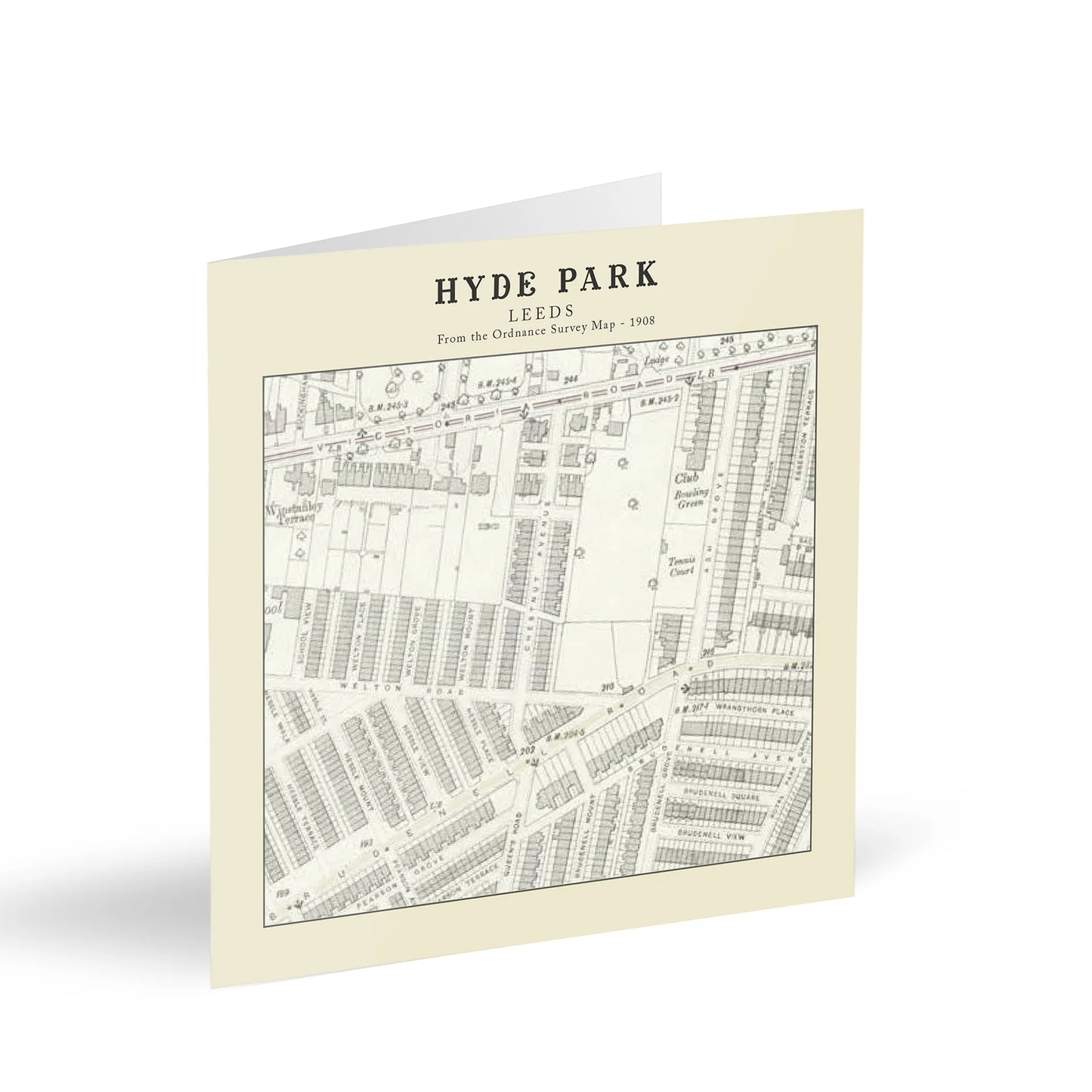 Hyde Park, Leeds Ordnance Survey 1908 Map Card