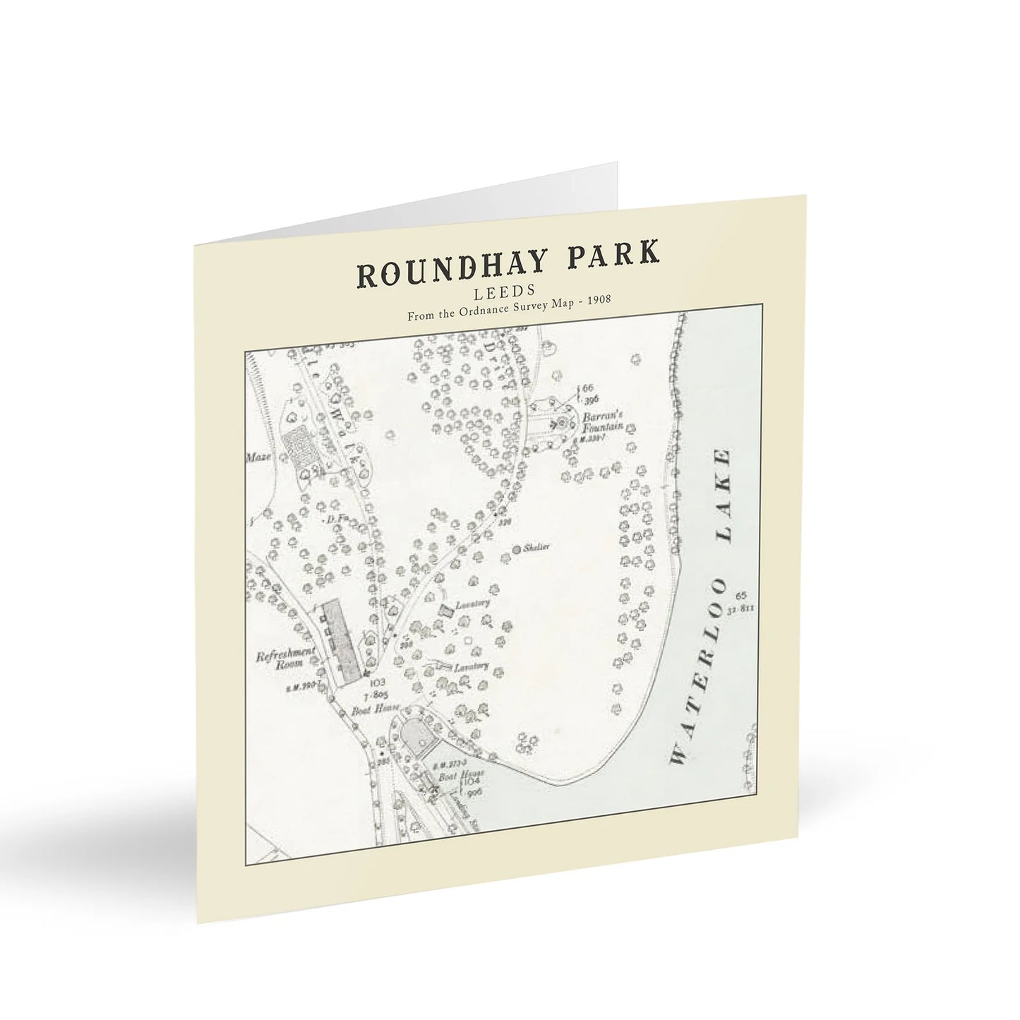 Roundhay Park, Leeds Ordnance Survey 1908 Map Card