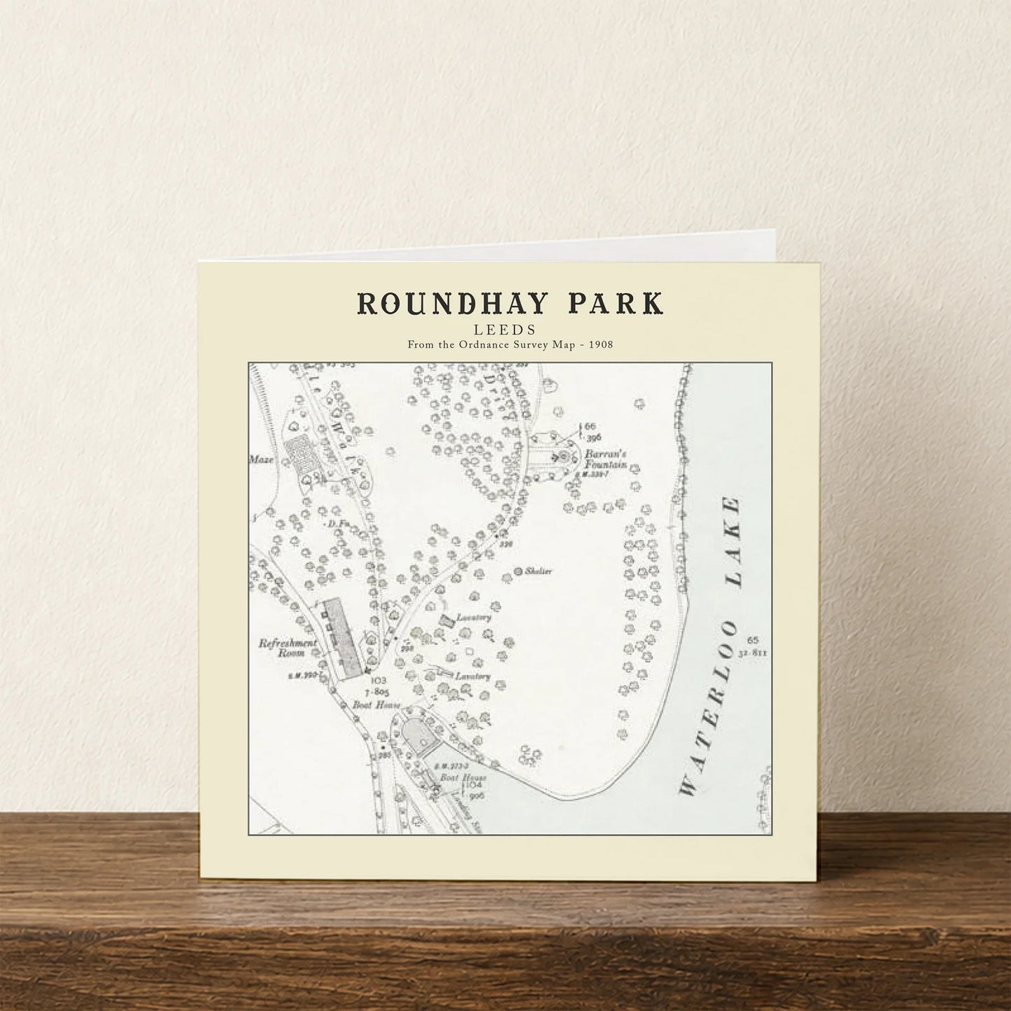 Roundhay Park, Leeds Ordnance Survey 1908 Map Card
