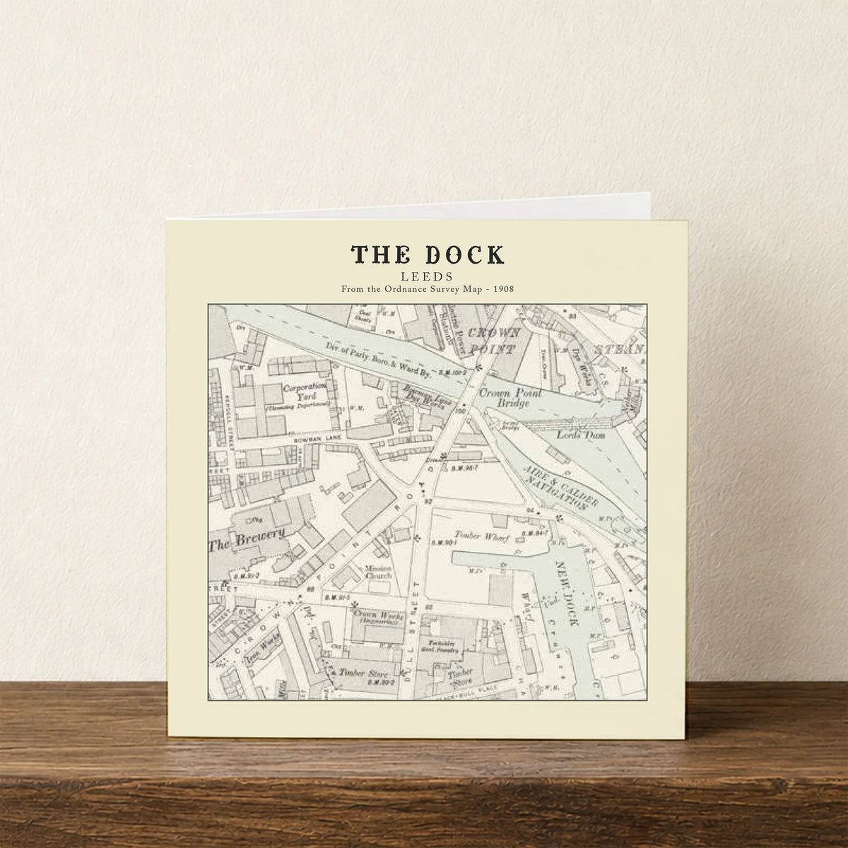 The Dock, Leeds Ordnance Survey 1908 Map Card - The Great Yorkshire Shop