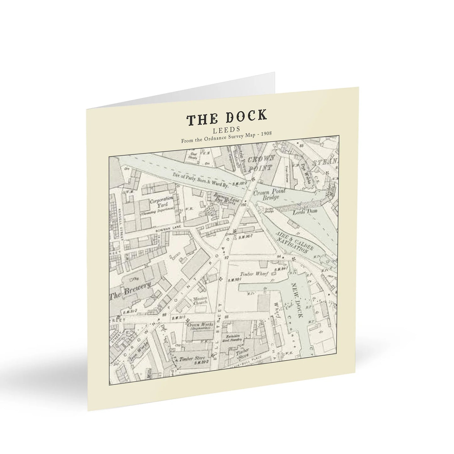 The Dock, Leeds Ordnance Survey 1908 Map Card