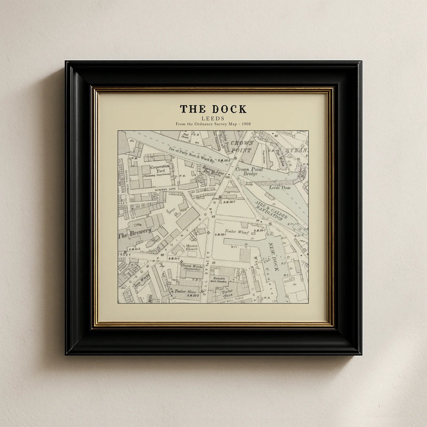 The Dock, Leeds Ordnance Survey 1908 Map Card