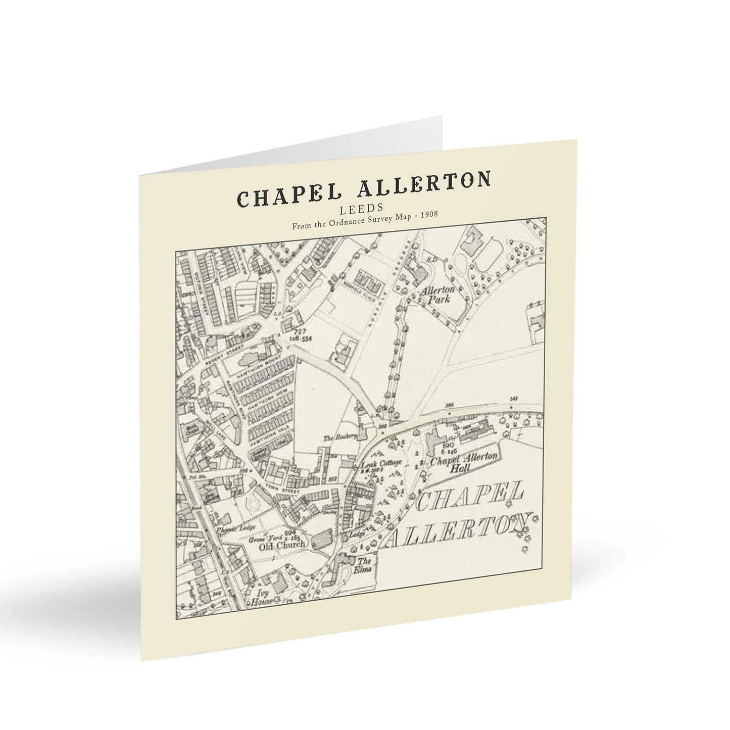 Chapel Allerton, Leeds Ordnance Survey 1908 Map Card