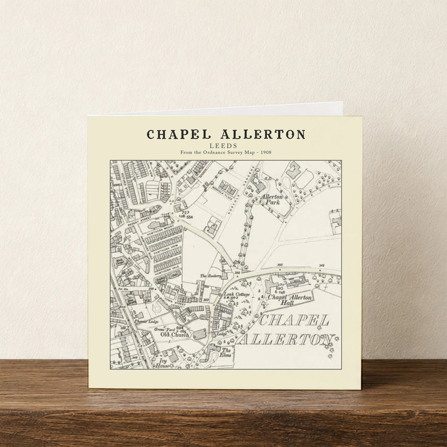 Chapel Allerton, Leeds Ordnance Survey 1908 Map Card