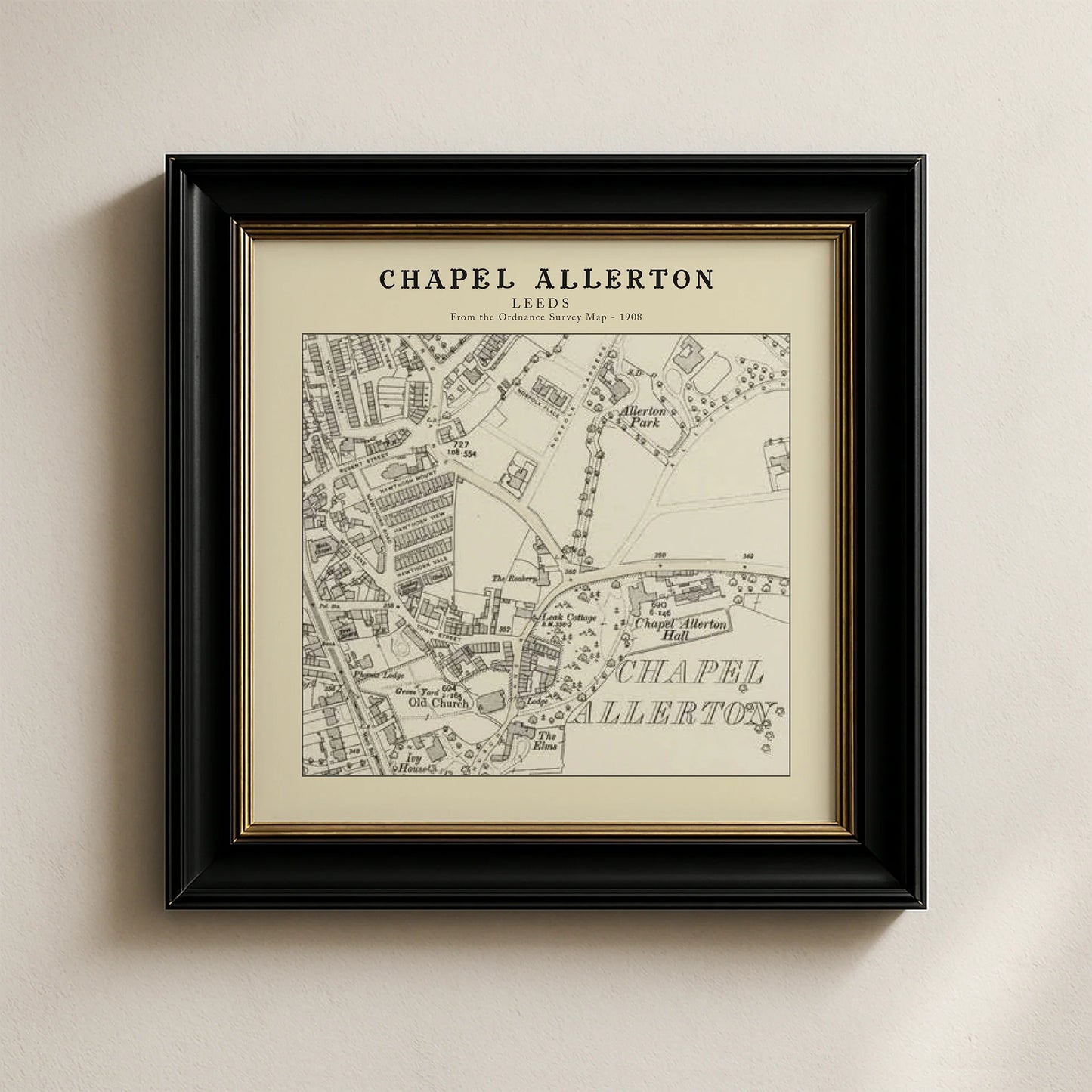 Chapel Allerton, Leeds Ordnance Survey 1908 Map Card