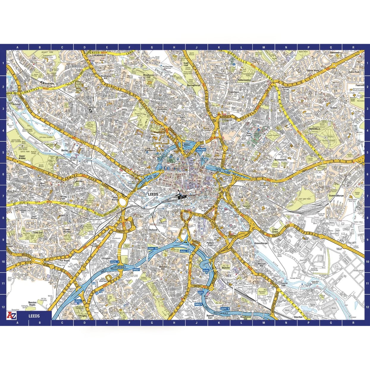 A-Z Map of Leeds 1000 Piece Jigsaw Puzzle - The Great Yorkshire Shop