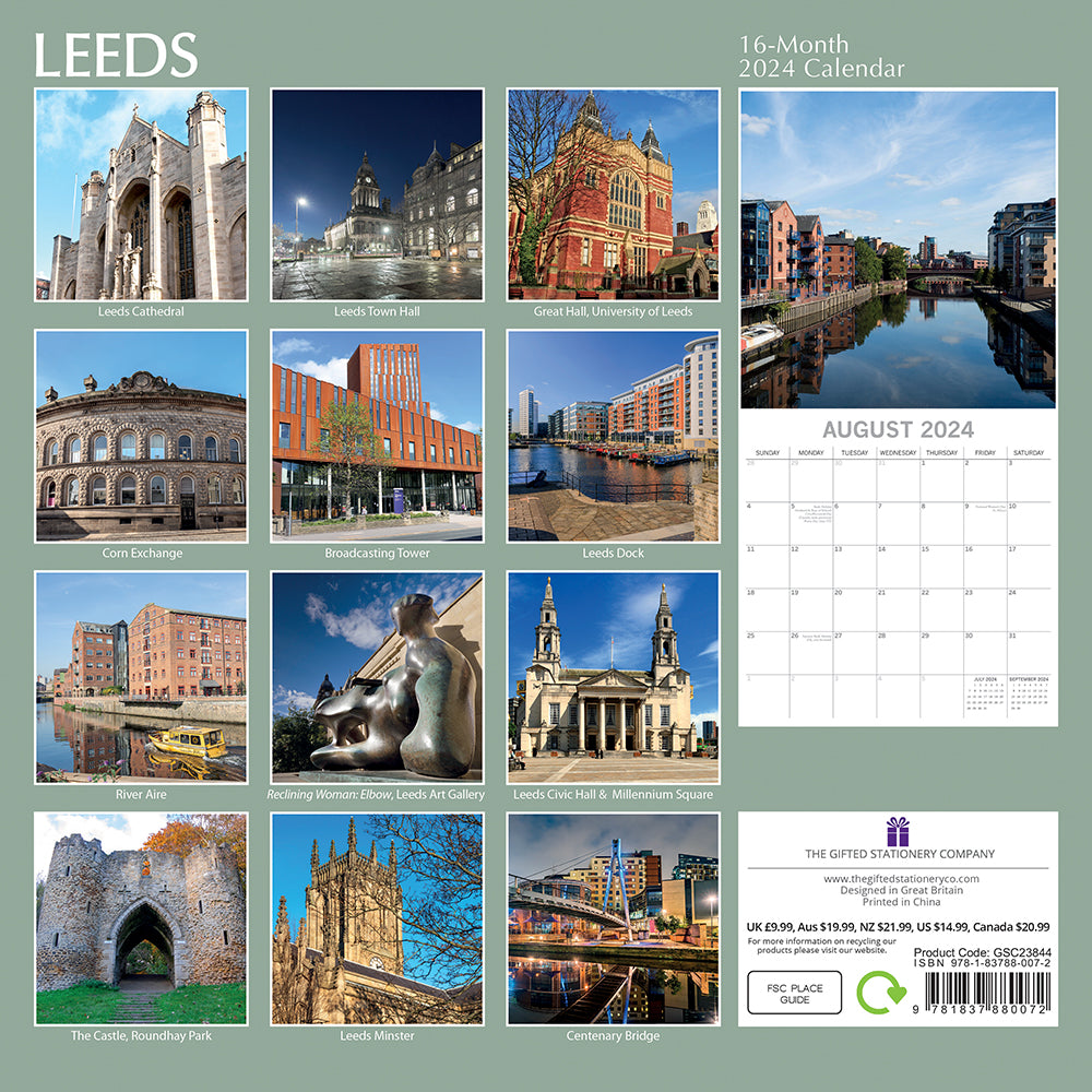 Leeds 2024 Square Wall Calendar The Great Yorkshire Shop