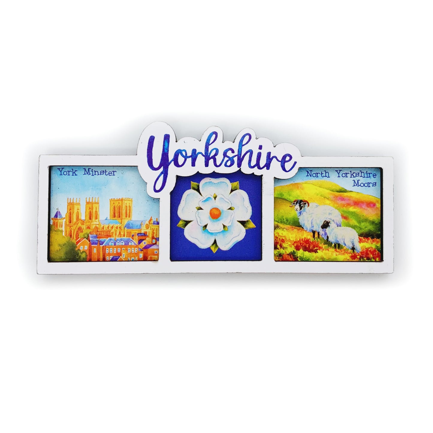 Yorkshire Scene Wooden Layered Magnet - The Great Yorkshire Shop