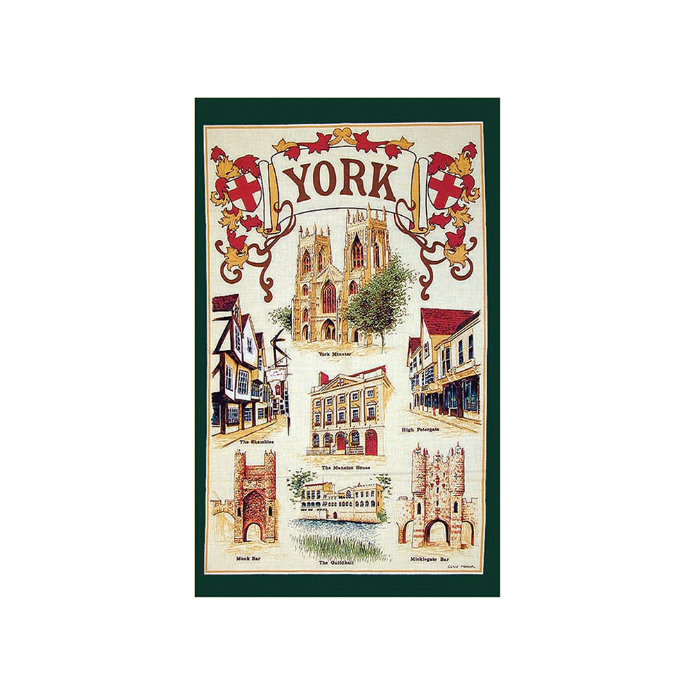 York Green Tea Towel - The Great Yorkshire Shop