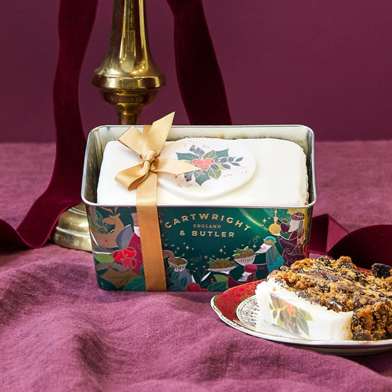 Merry Christmas Iced Fruit Loaf Cake in Gift Tin - The Great Yorkshire Shop