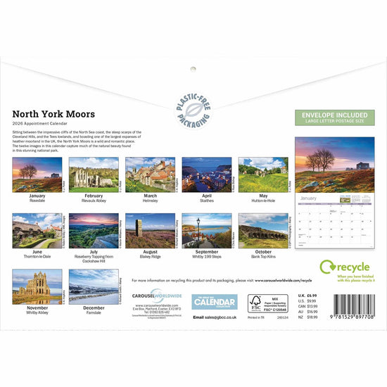 North York Moors 2026 A4 Calendar