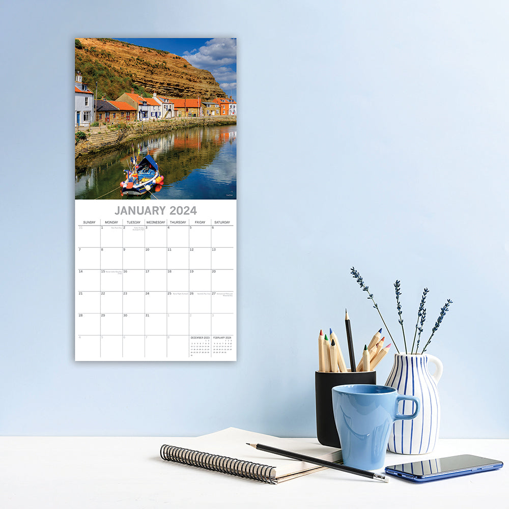 North Yorkshire Moors & Coast 2024 Square Wall Calendar - The Great Yorkshire Shop