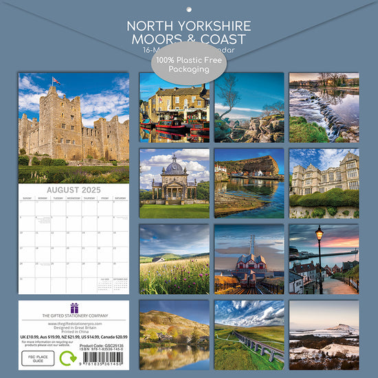 North Yorkshire Moors & Coast 2025 Square Wall Calendar