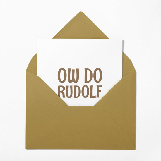Ow Do Rudolf Christmas Greeting Card - The Great Yorkshire Shop