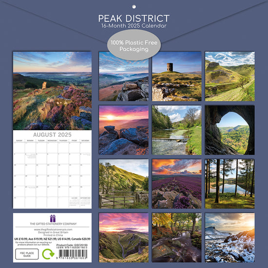 Peak District 2025 Square Wall Calendar