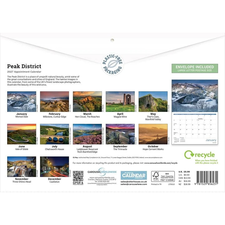 Peak District 2027 A4 Calendar