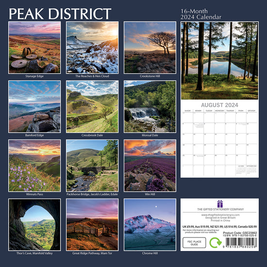 Peak District 2024 Square Wall Calendar - The Great Yorkshire Shop