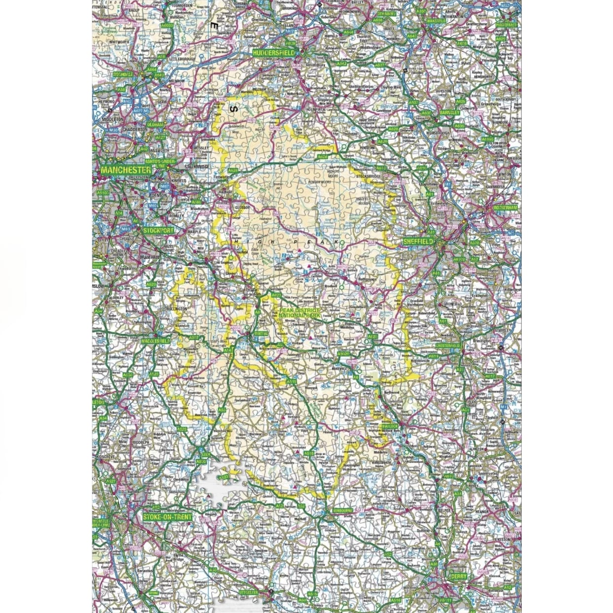 Peak District Map 1000 Piece Jigsaw Puzzle - The Great Yorkshire Shop