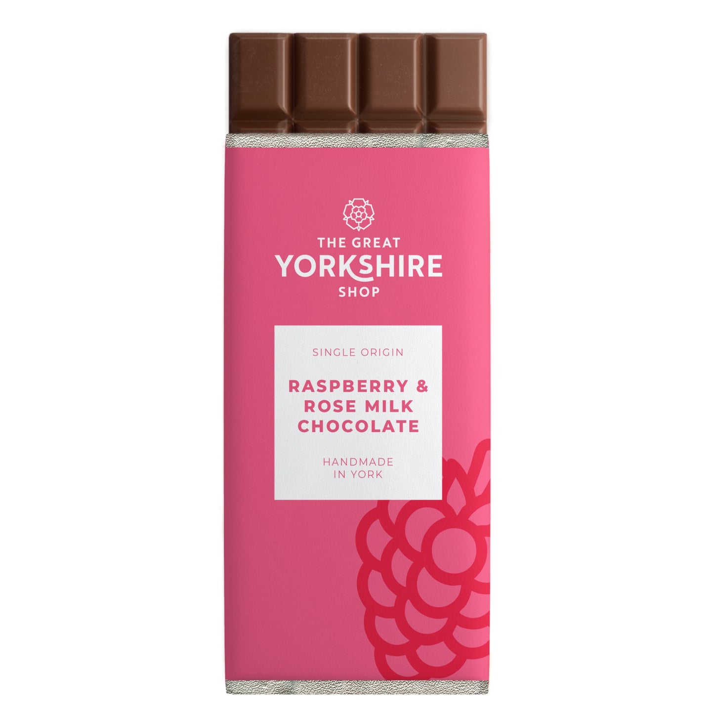 Raspberry & Rose Milk Chocolate Bar