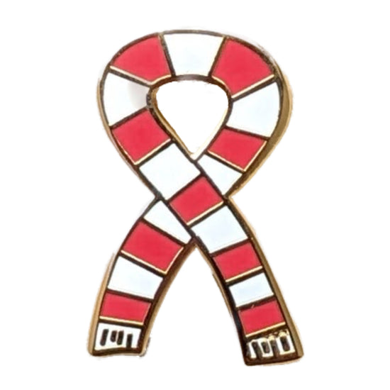 Red & White Scarf Pin Badge