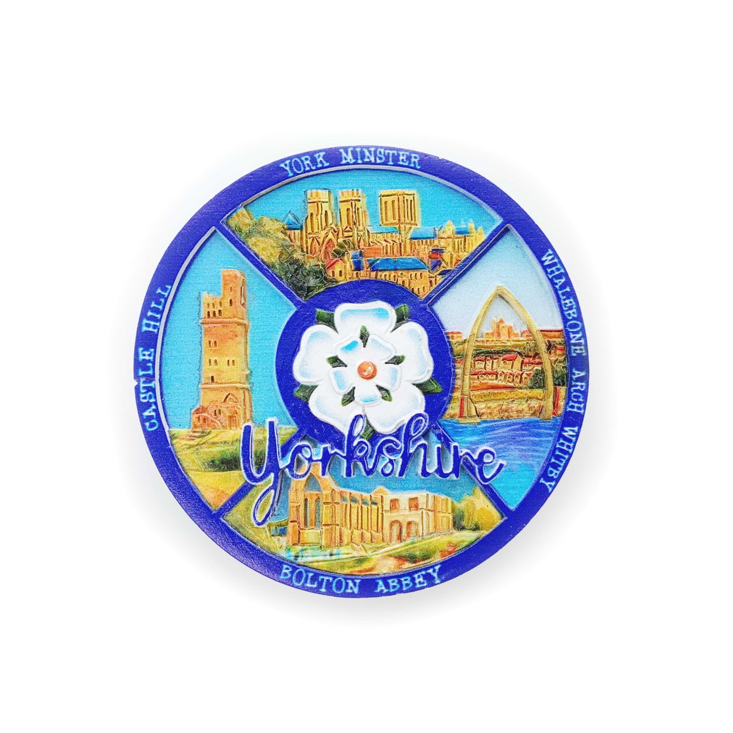 Yorkshire Scene Circle Printed Resin Magnet - The Great Yorkshire Shop