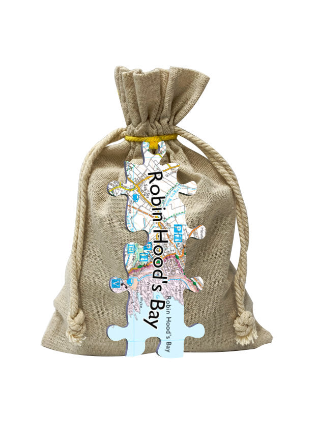 Robin Hood's Bay Map Jigsaw Puzzle in a Bag