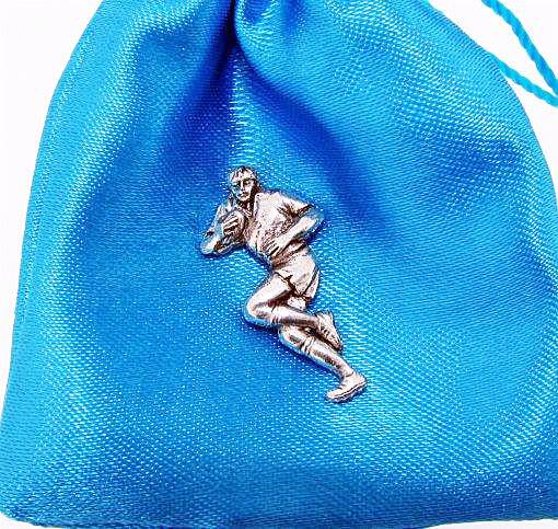 Rugby Player Pewter Pin Badge - The Great Yorkshire Shop