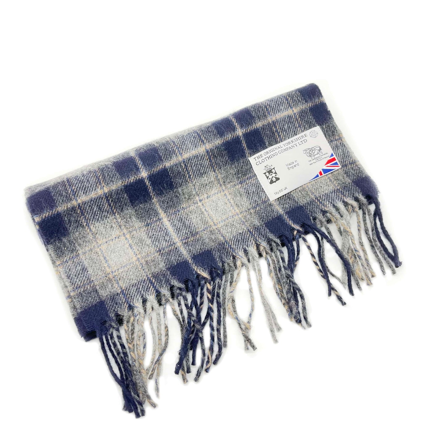 Traditional Yorkshire Wool Scarf Blue & Grey - The Great Yorkshire Shop
