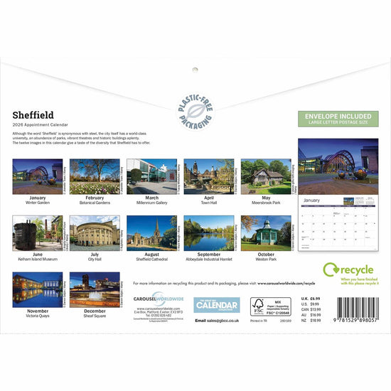 Sheffield 2026 A4 Calendar