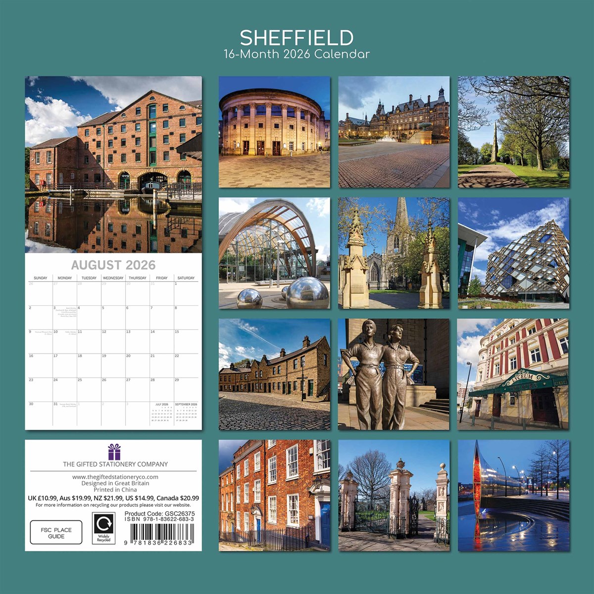 Sheffield 2026 Square Wall Calendar - The Great Yorkshire Shop