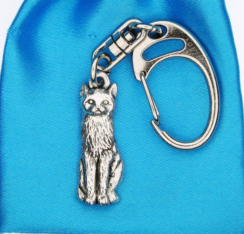 Cat Pewter Keyring - The Great Yorkshire Shop