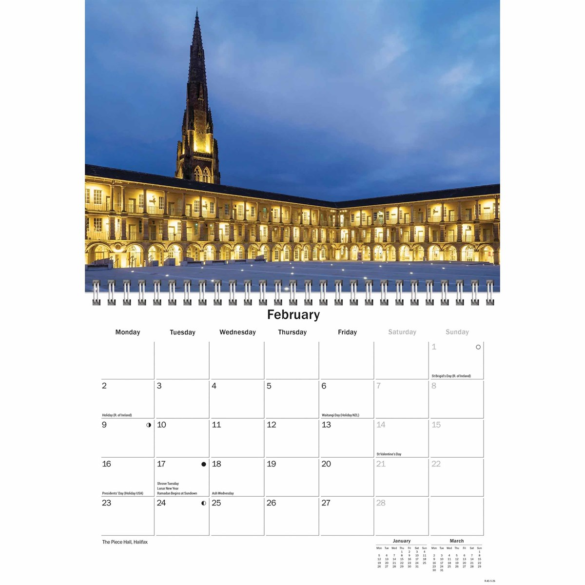 West Yorkshire 2026 A4 Calendar