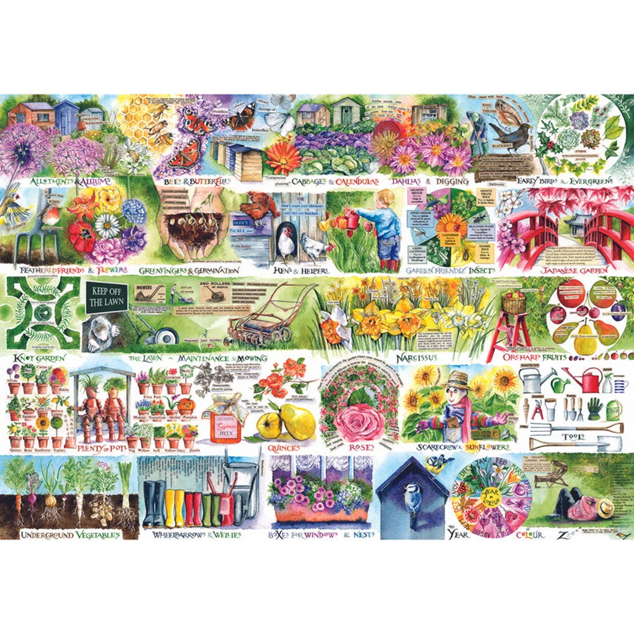 Wheelbarrows & Wellies 1000 Piece Jigsaw Puzzle - The Great Yorkshire Shop