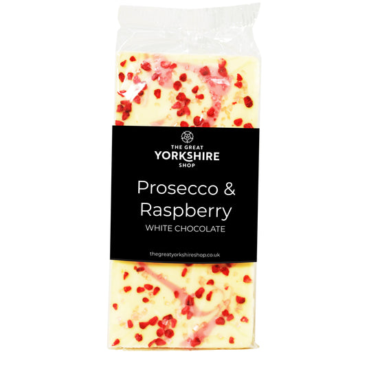 Prosecco & Raspberry White Chocolate Bar - The Great Yorkshire Shop