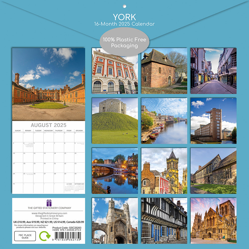 York 2025 Square Wall Calendar