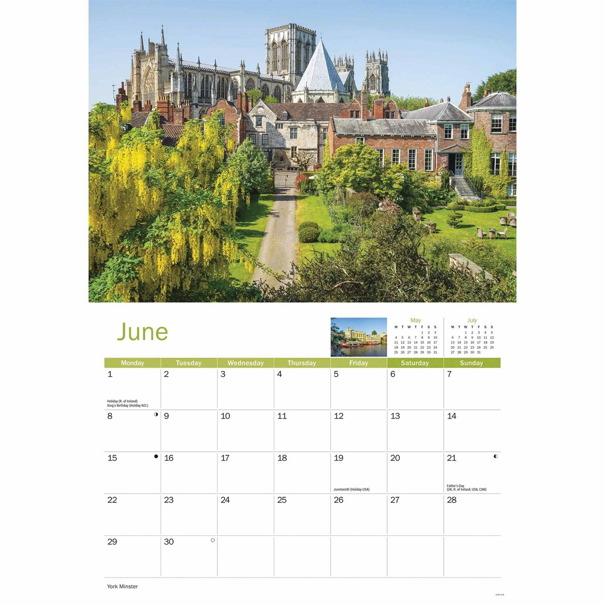 York 2026 A4 Calendar