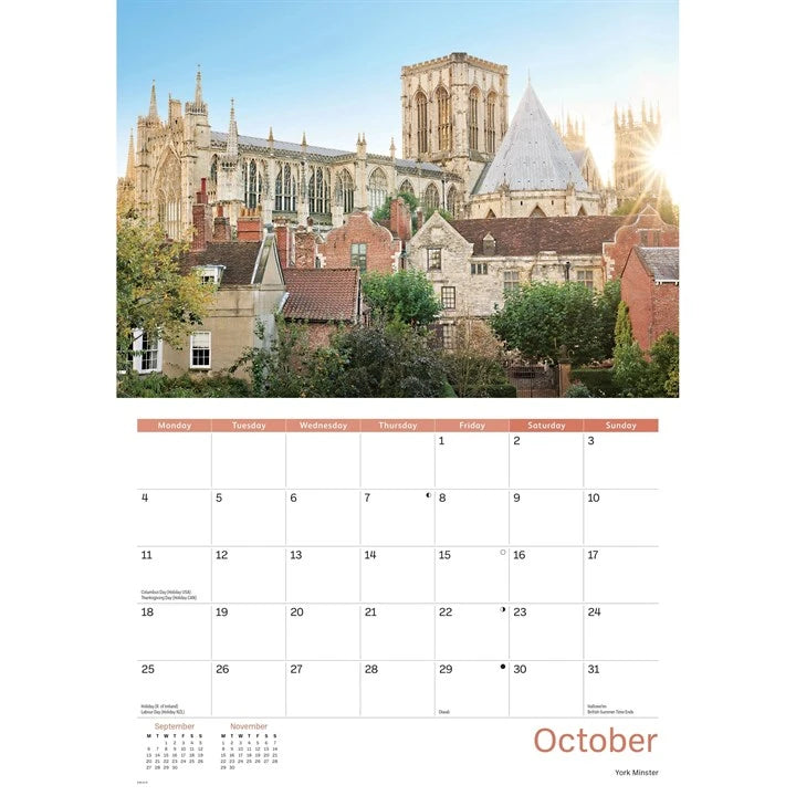 York 2027 A4 Calendar